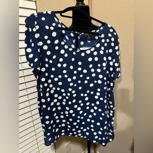 Forever 21 Navy Blue Polka Dot Blouse Size 3X